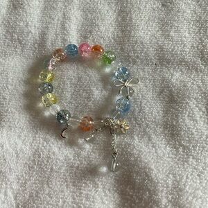 Multicolor Beaded Bracelet with Charms